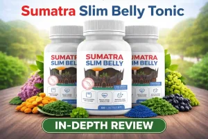 Sumatra Slim Belly Tonic dietary supplement bottles displayed for review article